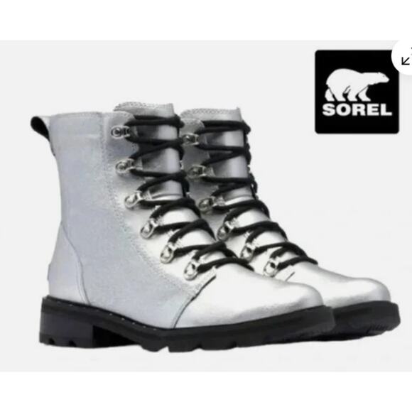 NEW Sorel - Lennox Lace - Silver/Black, Women's 6 NEW WITHOUT BOX (No Box Top) - Picture 2 of 4